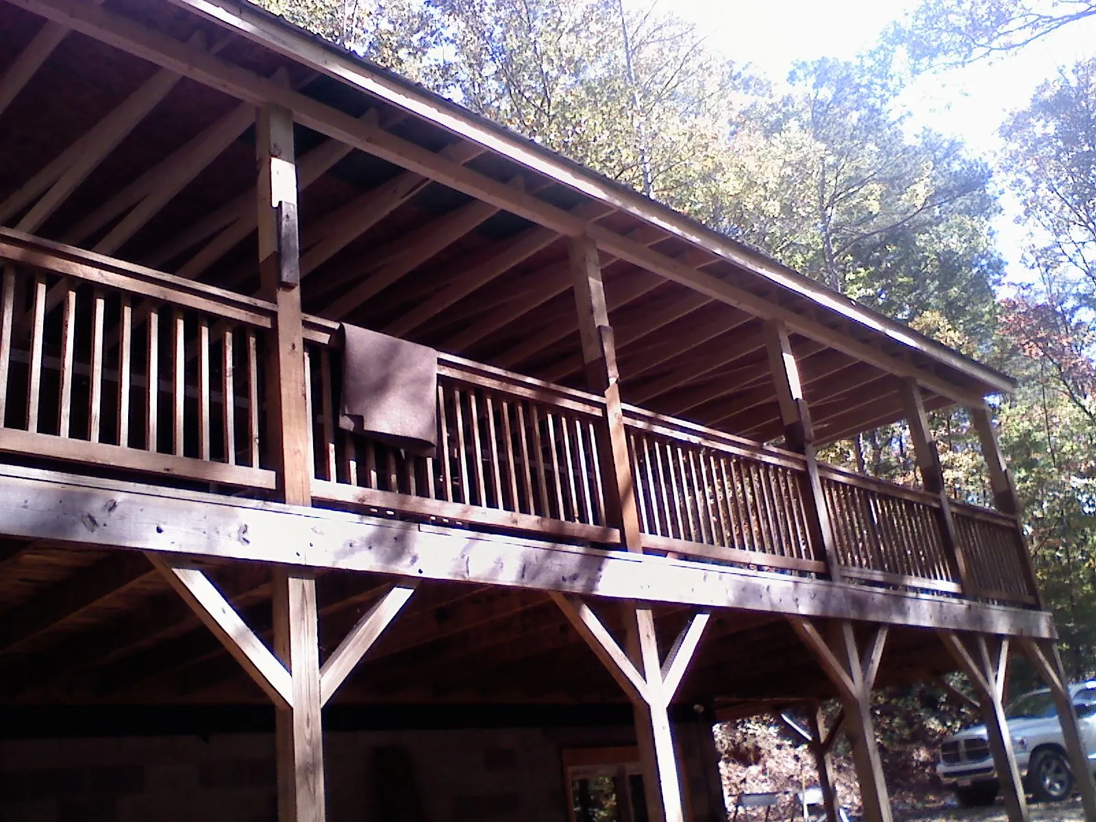 Timber framing under a new elevated porch and deck — Roof Leak Repair in Mchenry by Roofing Brothers
